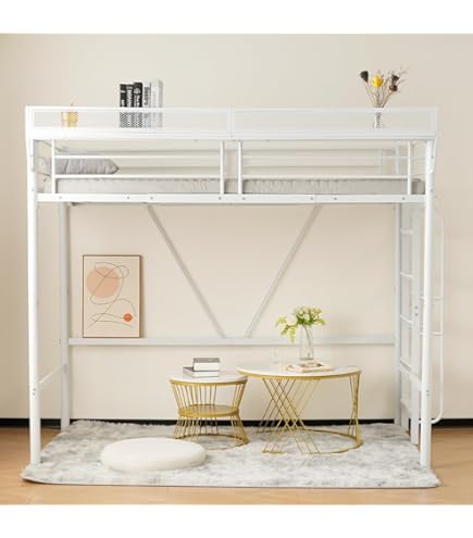 Amazon｜【高さ150.5cm・ロフトベッド ・ホワイト】シングル